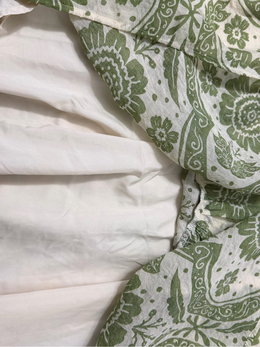 GiGiO USA green and cream floral boho dress size M - Picture 4 of 5